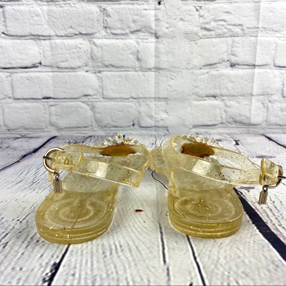Coach sunflower gold and clear sandals size8 - Picture 3 of 7